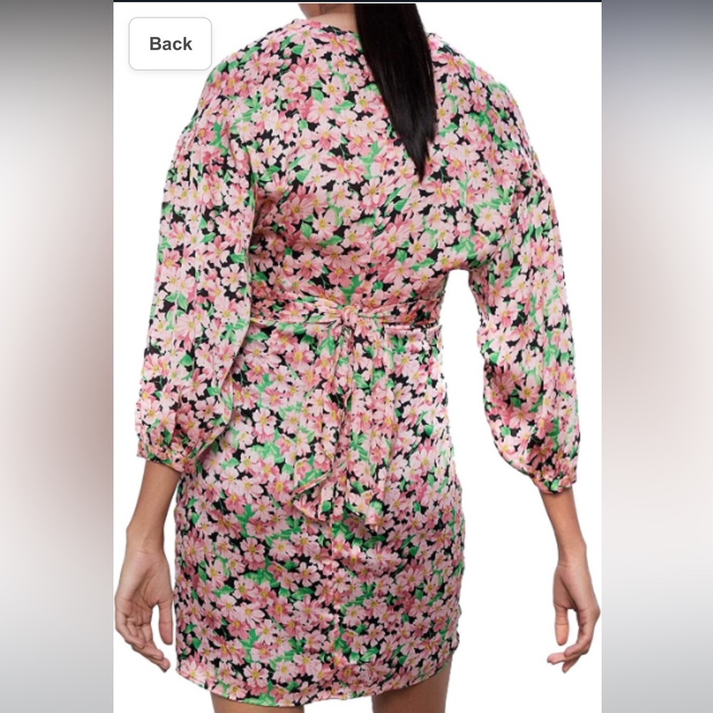 🛍️FINAL PRICE🛍️ Zara Floral Print Draped Tie Ruched Mini Dress (NWOT) - Picture 5 of 6